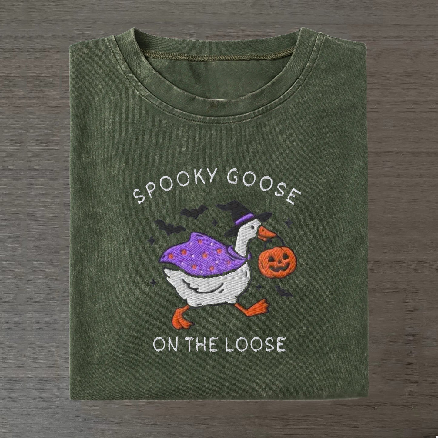 Embroidered Spooky Goose T-shirt