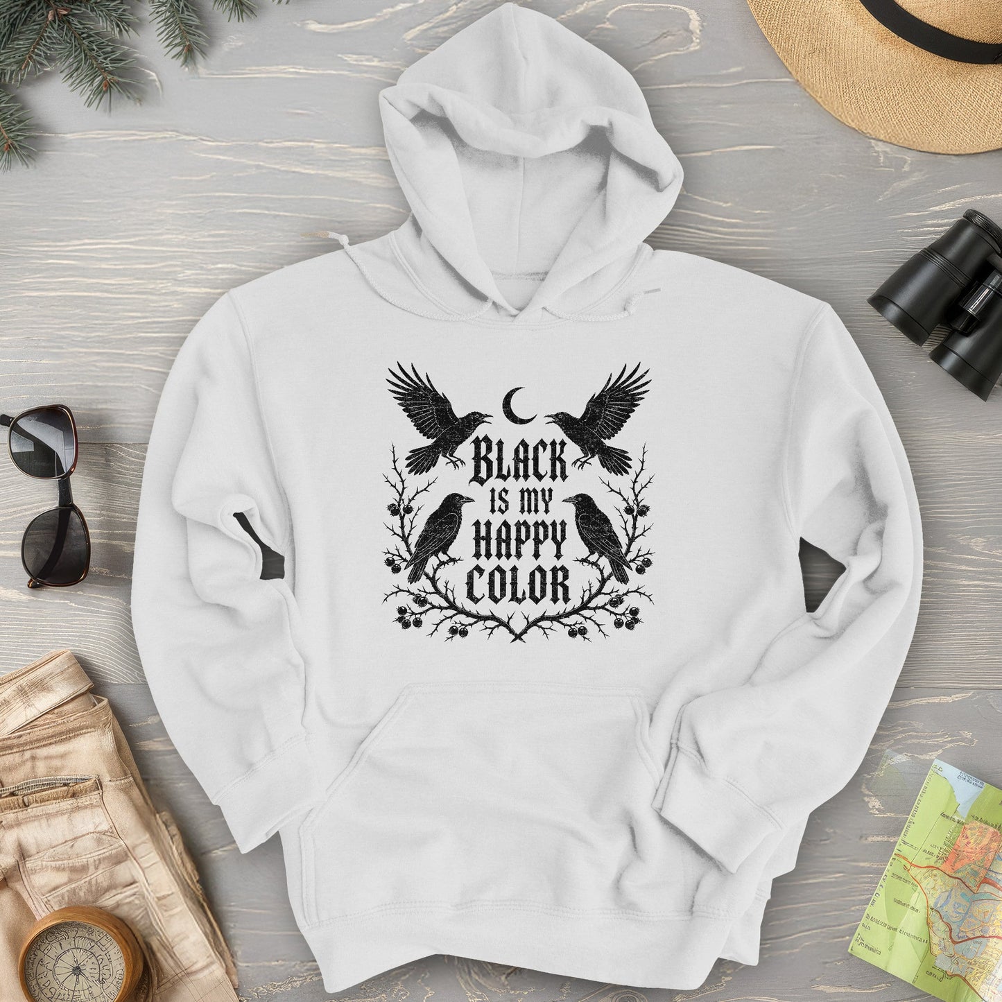 Crow Happy Color Hoodie