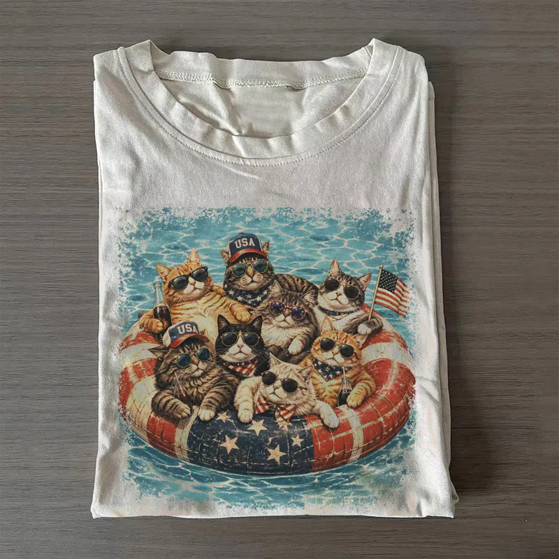 4th of July Cat T-shirt