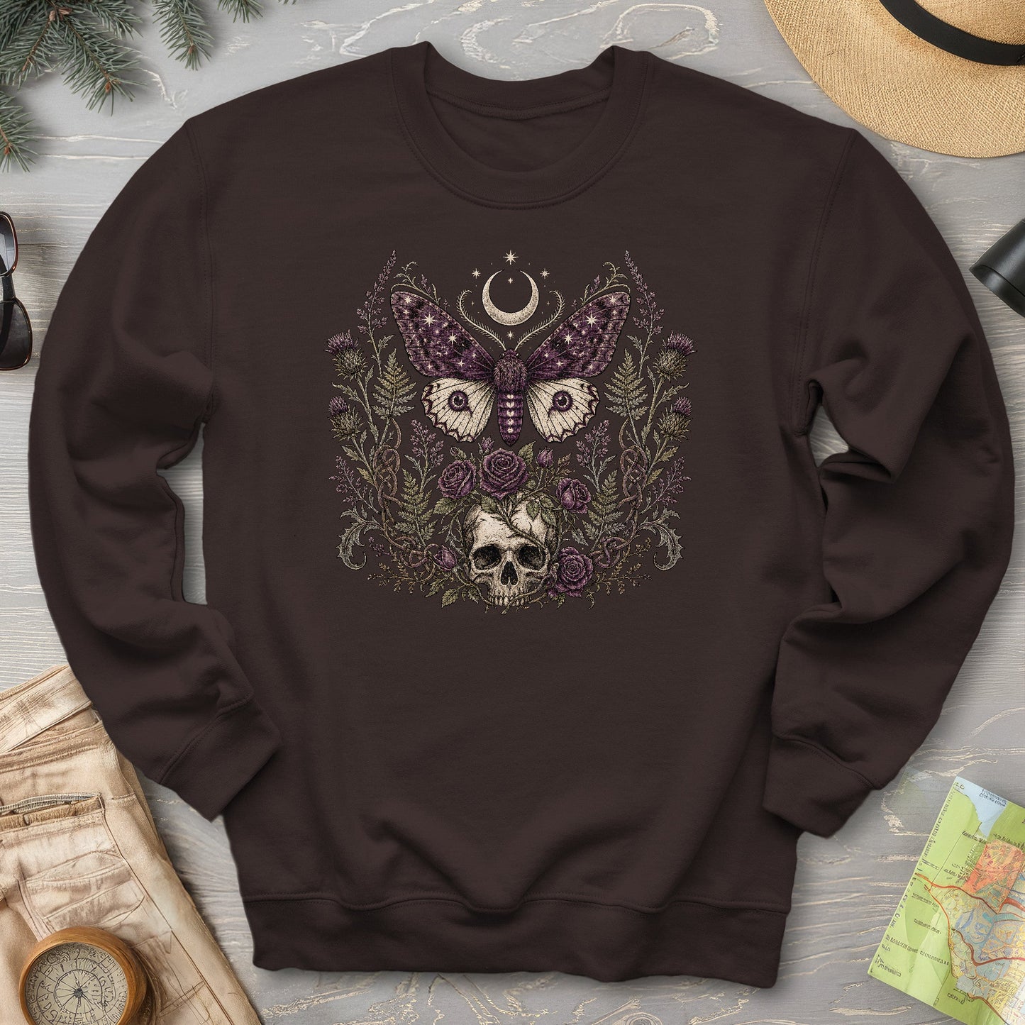 Gothic Thistle Moth Sweatshirt