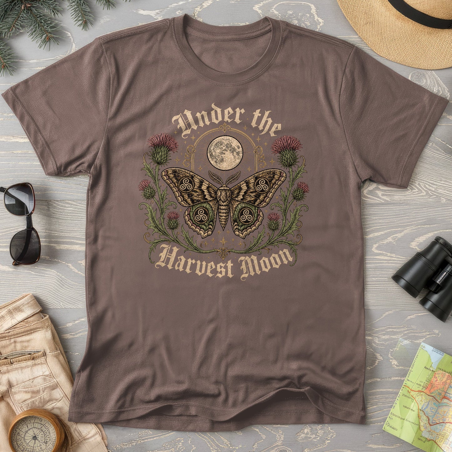Gothic Harvest Moon Moth T-Shirt