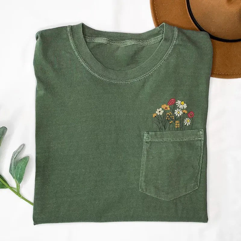 Embroidered Flower T-shirt