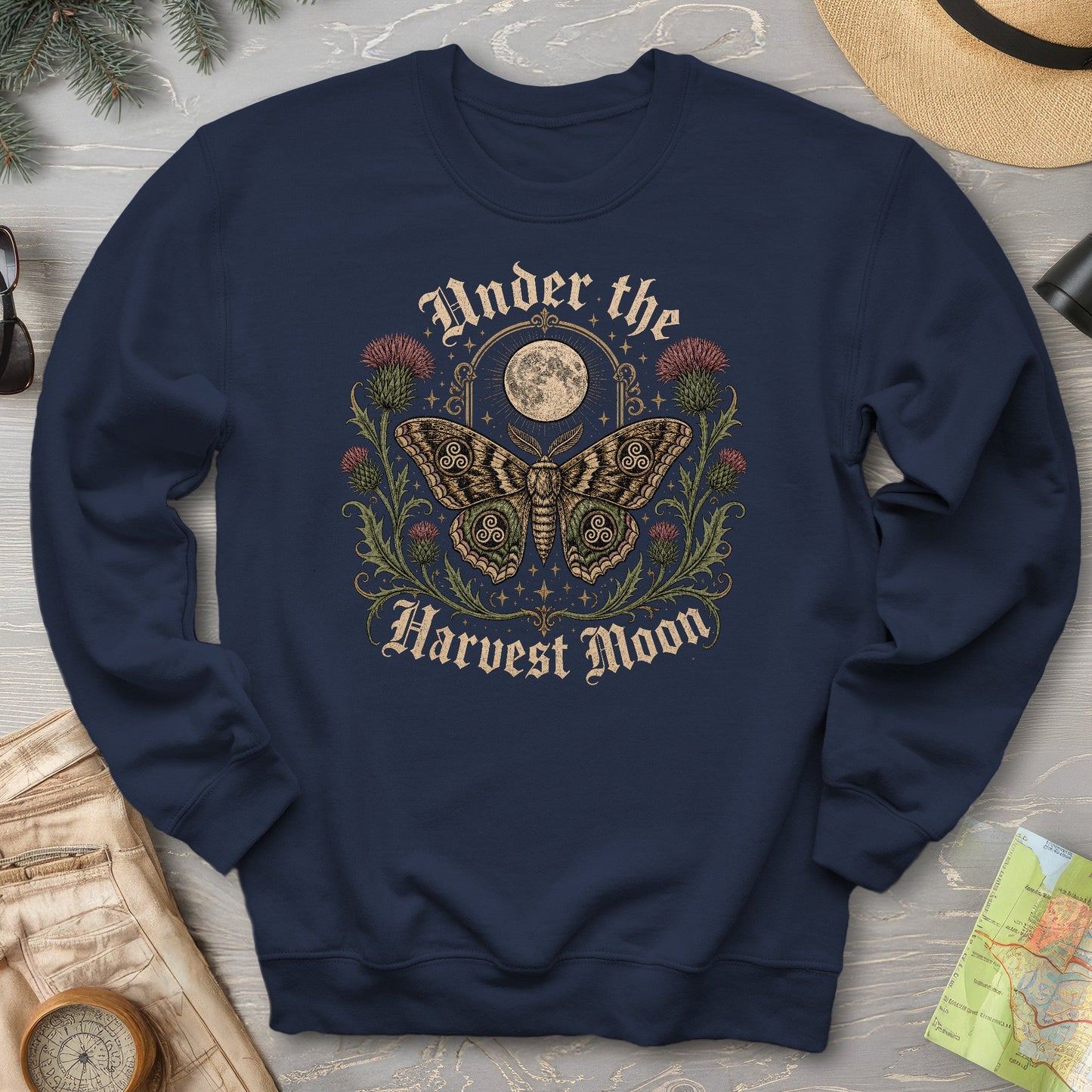 Gothic Harvest Moon Moth Sweatshirt