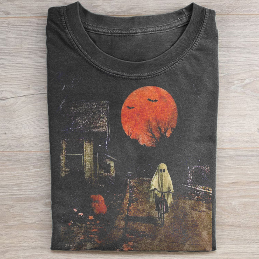 Spooky Ghost Biking T-shirt
