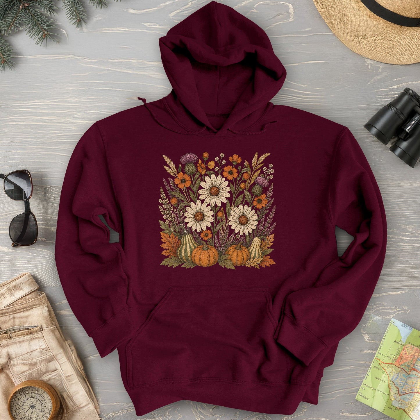 Pumpkin Florals Hoodie