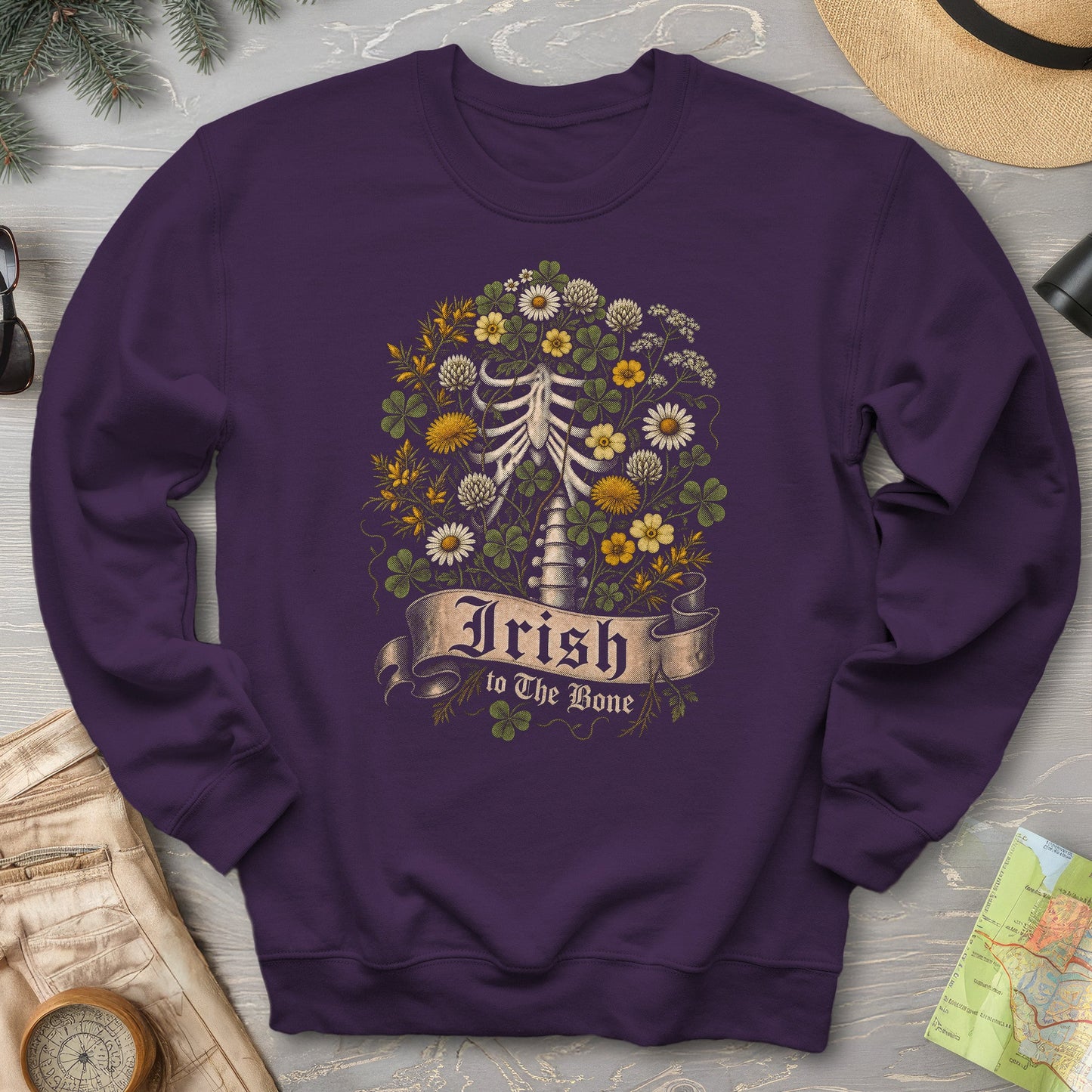 Irish To The Bone Floral Sweatshirt