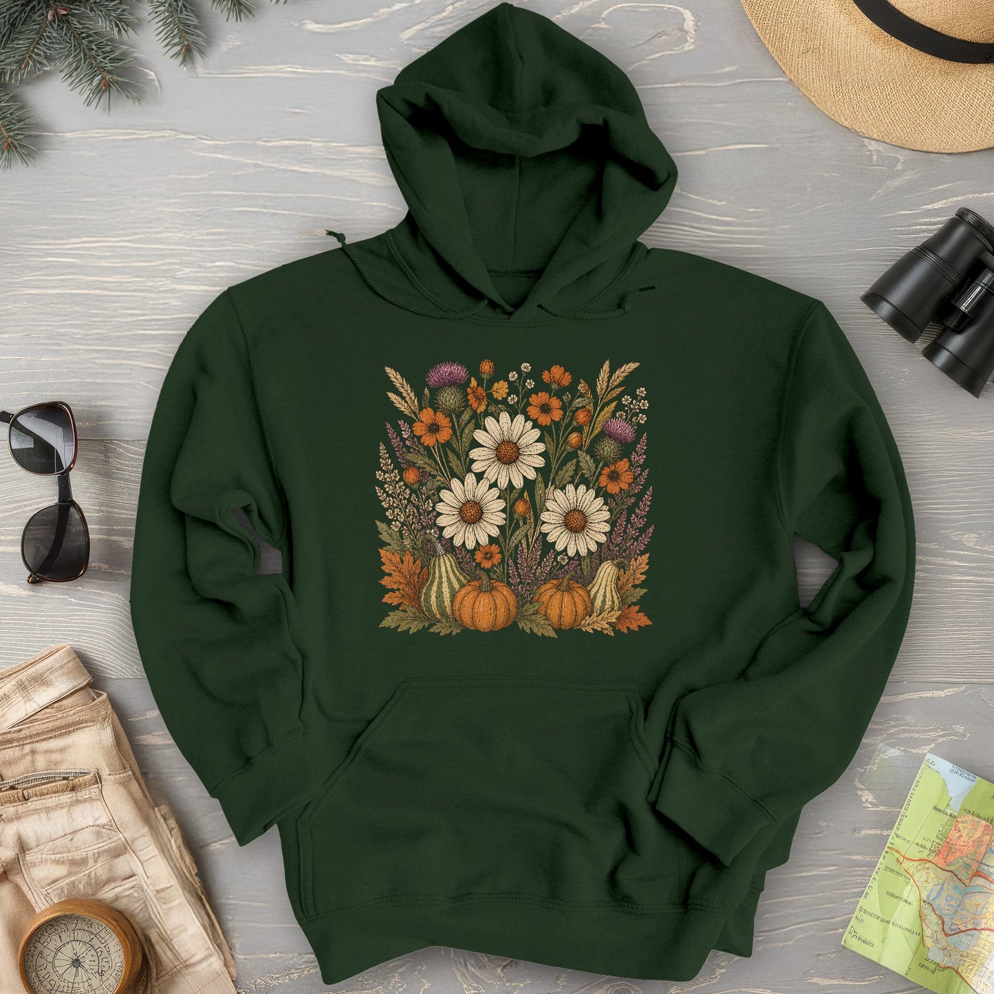 Pumpkin Florals Hoodie