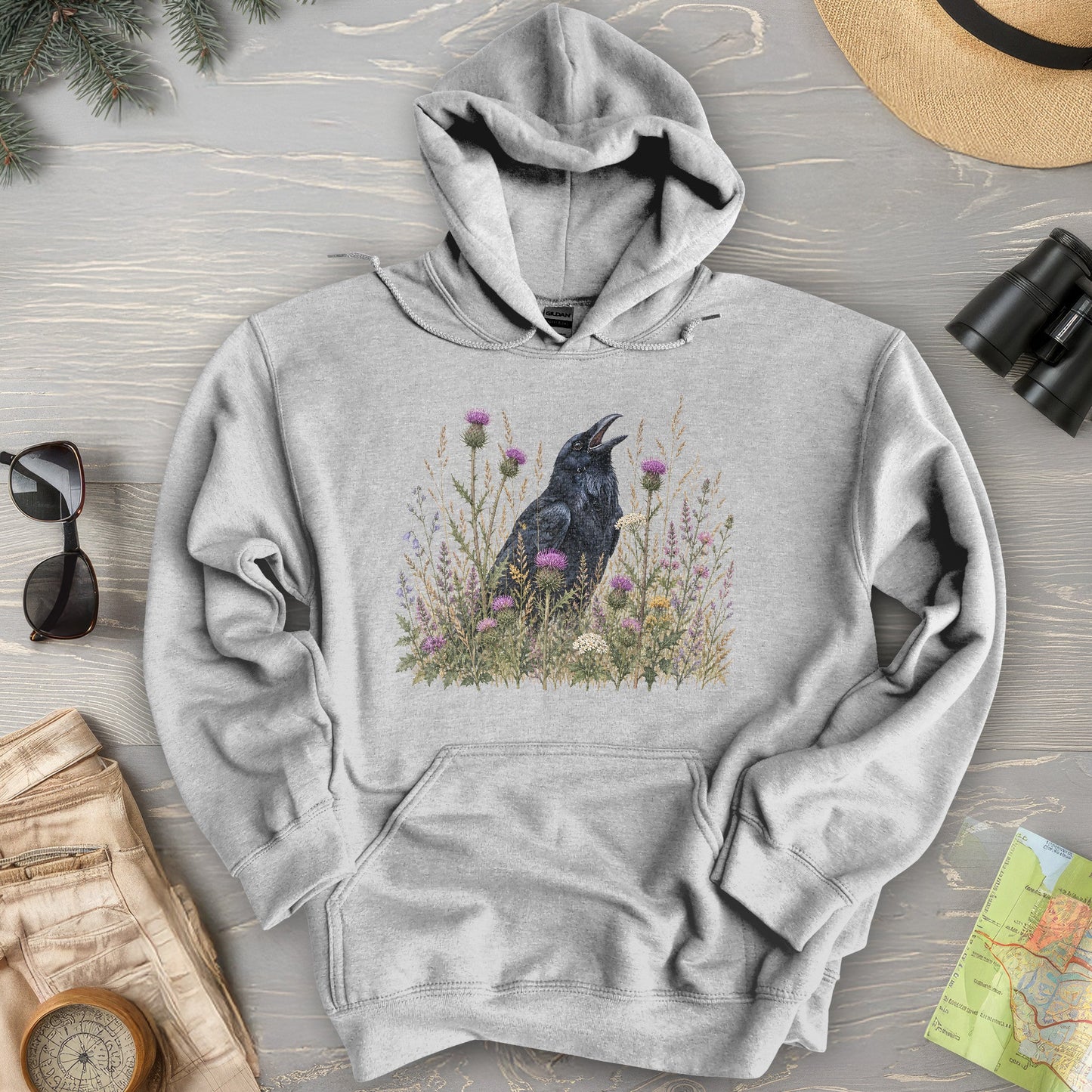 Botanical Raven Hoodie