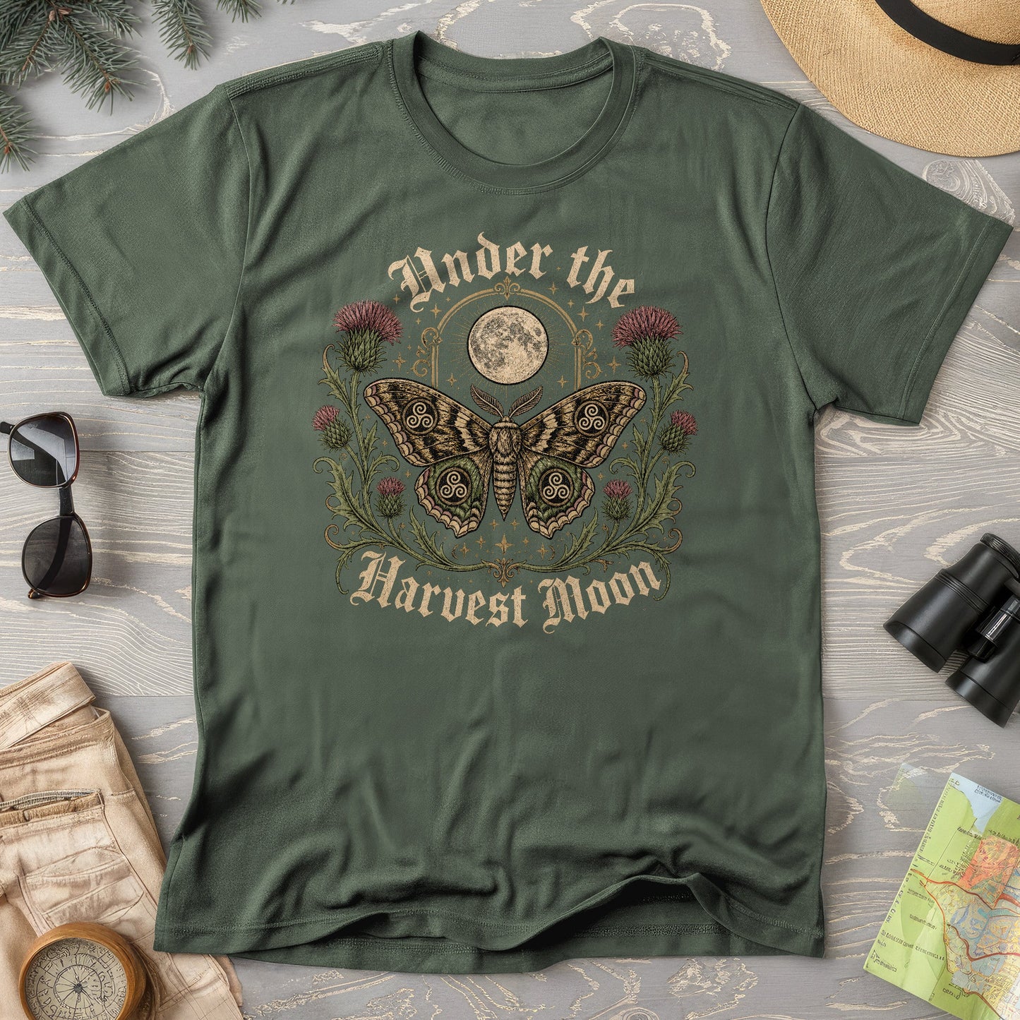 Gothic Harvest Moon Moth T-Shirt