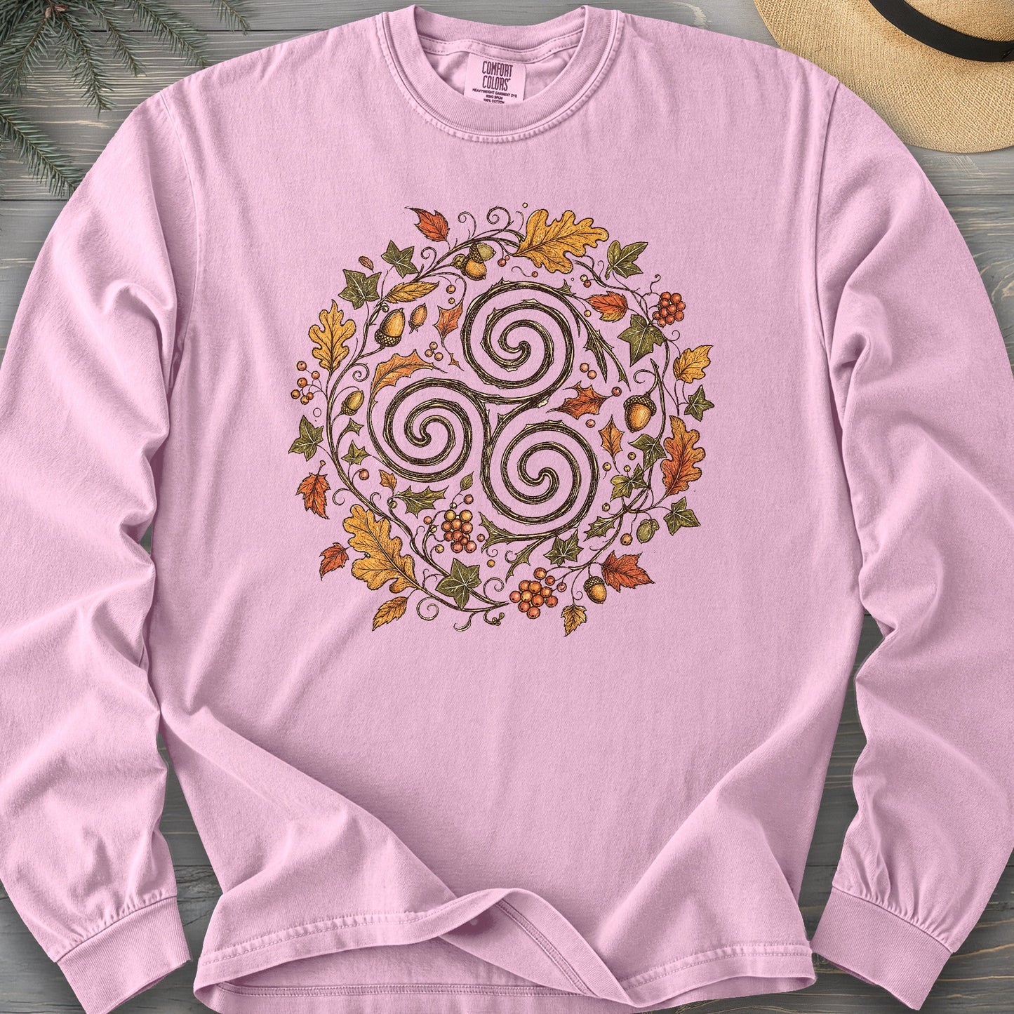 Celtic Autumn Spiral Long Sleeve Shirt