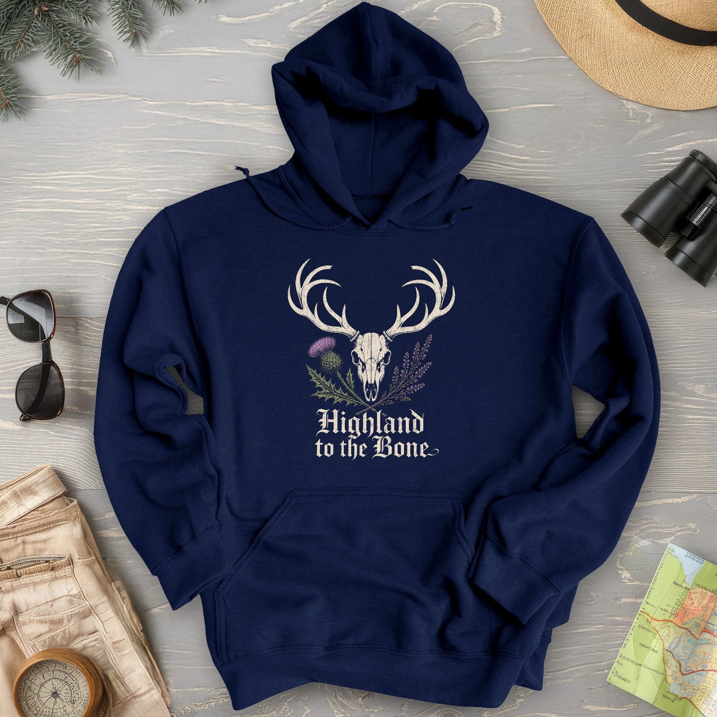 Highland Stag Skull Hoodie