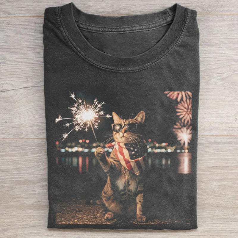 Funny Cat 4th of July T-shirt