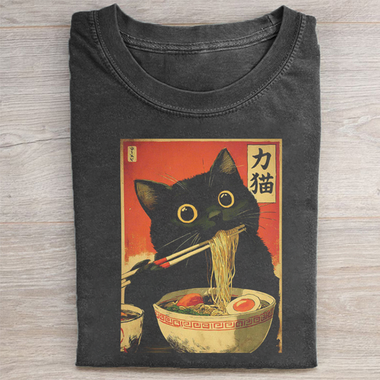 Funny Ramen Cat T-shirt