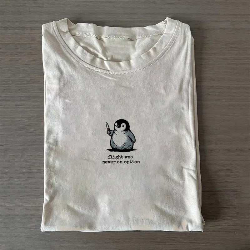 Flight Was Never An Option Embroidered T-shirt