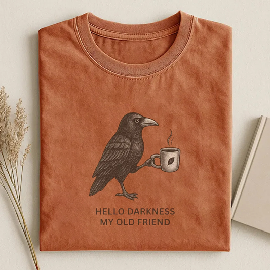 Raven Crow Hello Darkness T-shirt