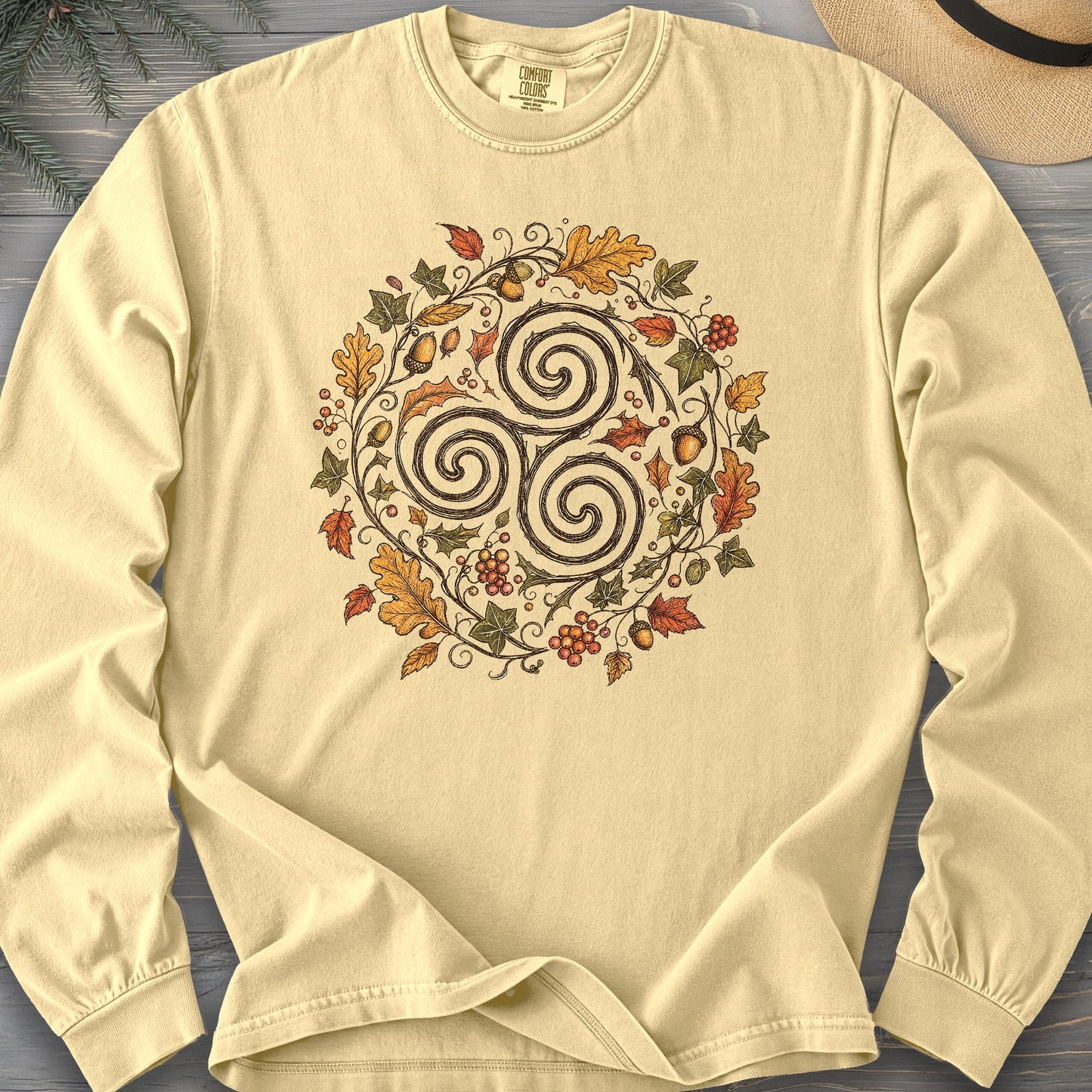 Celtic Autumn Spiral Long Sleeve Shirt