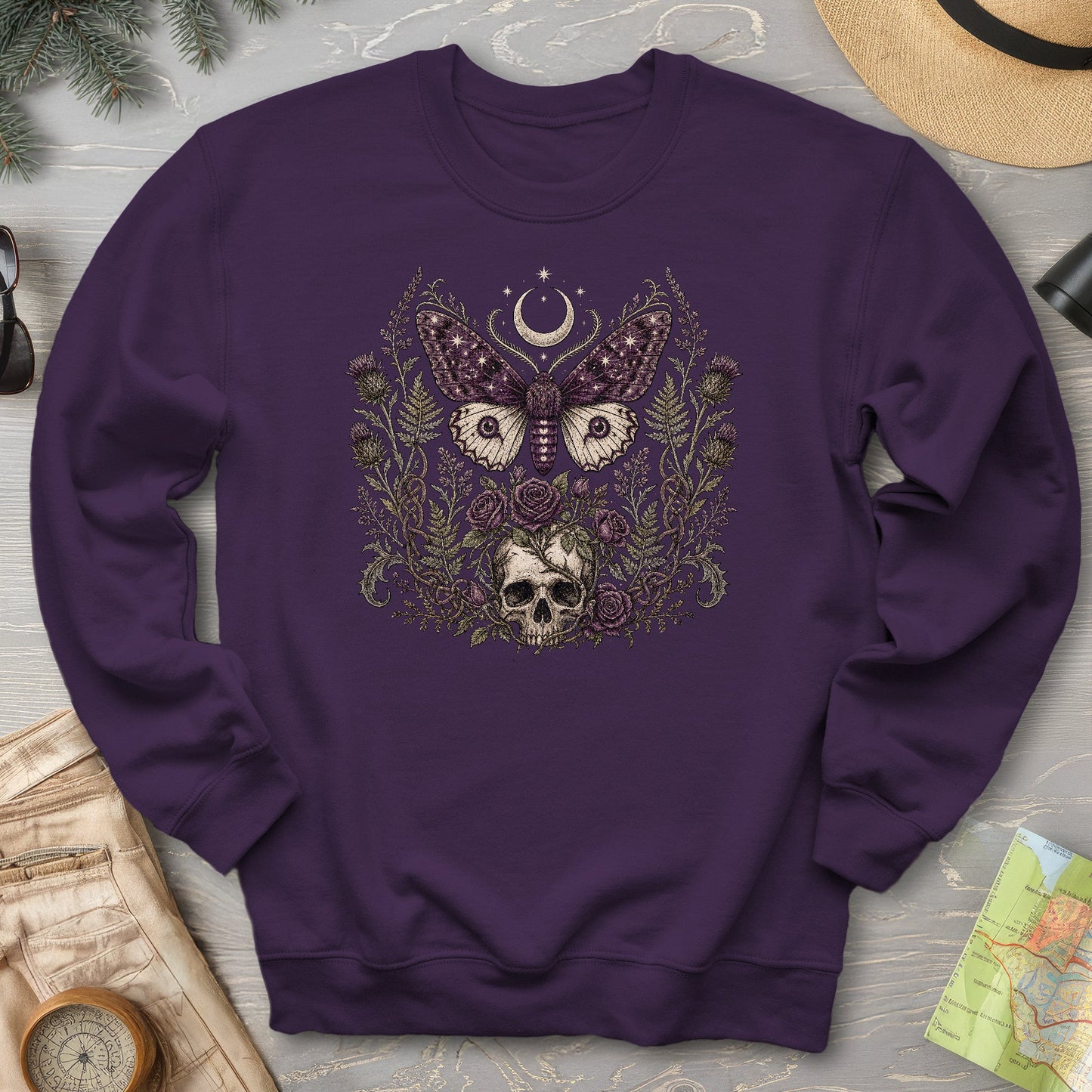 Gothic Thistle Moth Sweatshirt