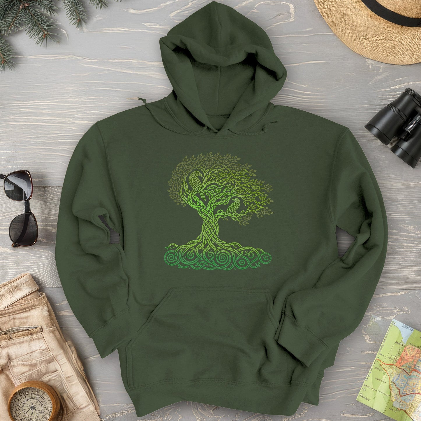 Celtic Raven Tree Hoodie