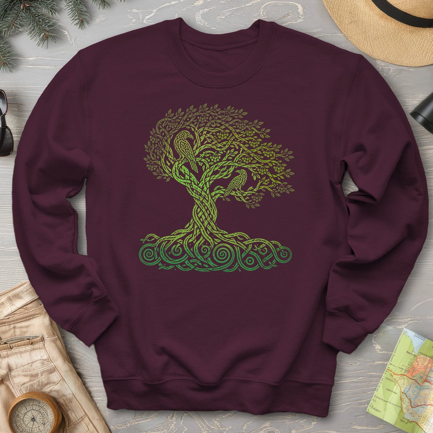 Celtic Raven Tree Sweatshirt