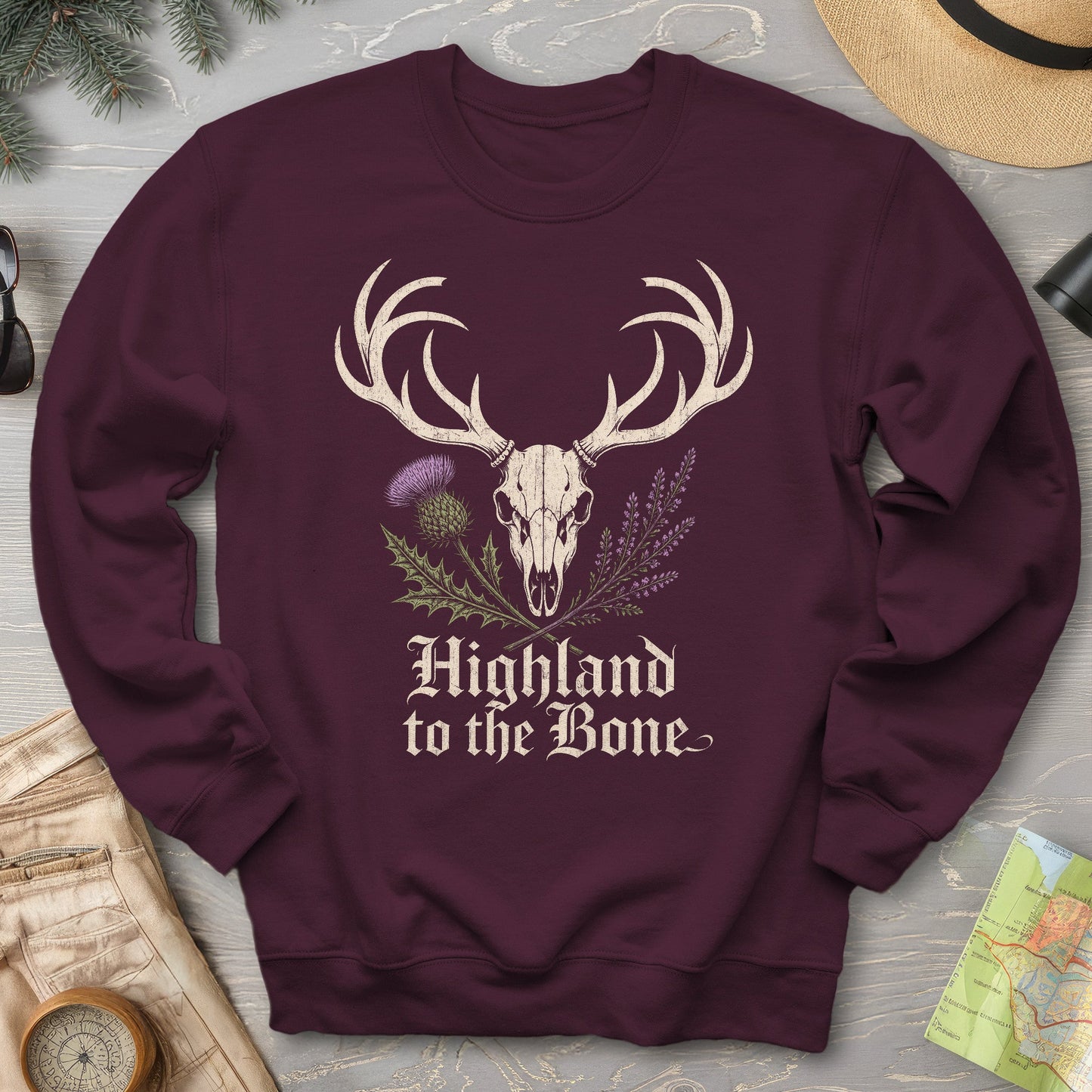 Highland Stag Skull Sweatshirt