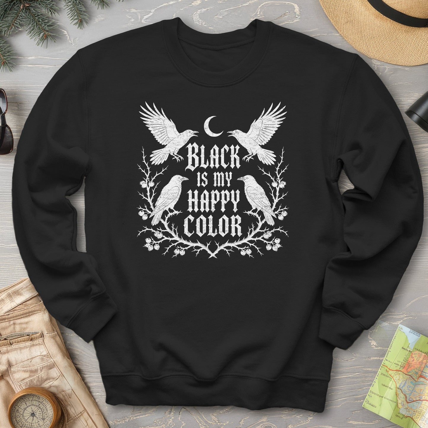 Crow Happy Color Sweatshirt