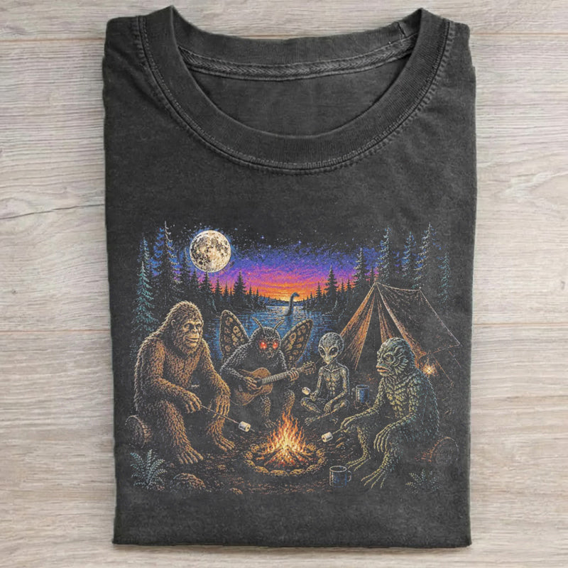 Funny Cryptid Camping T-shirt