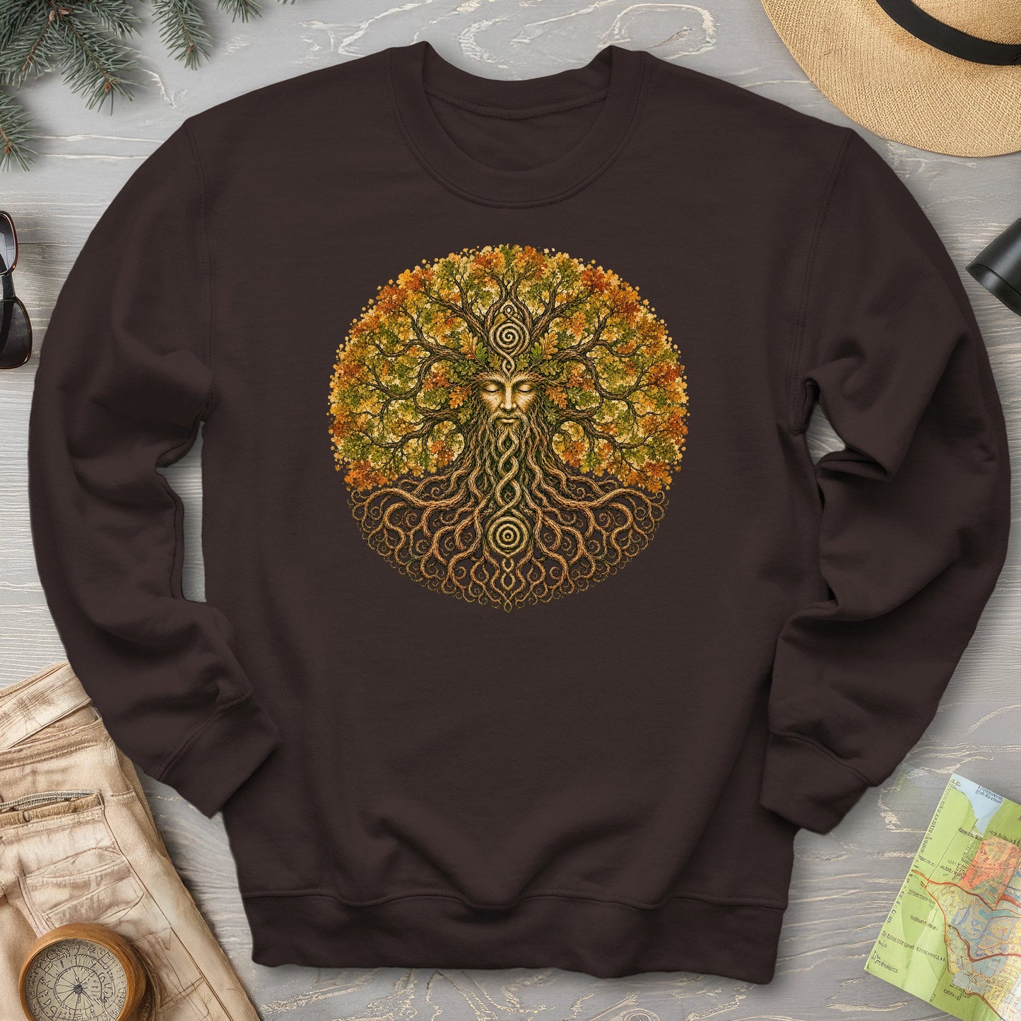 Green Man Autumn Bloom Sweatshirt
