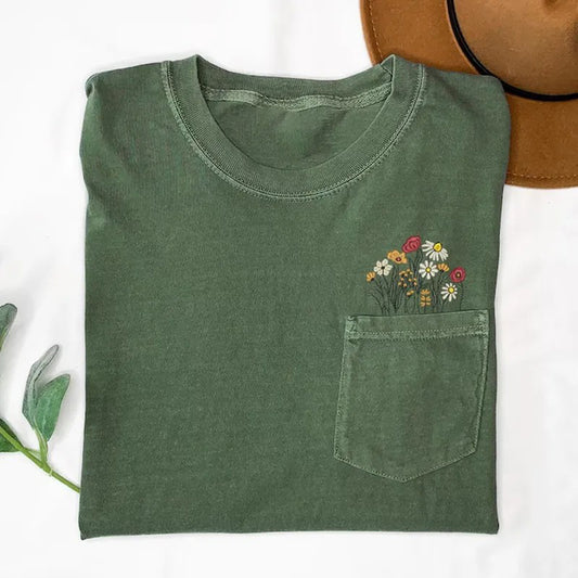 Embroidered Flower T-shirt