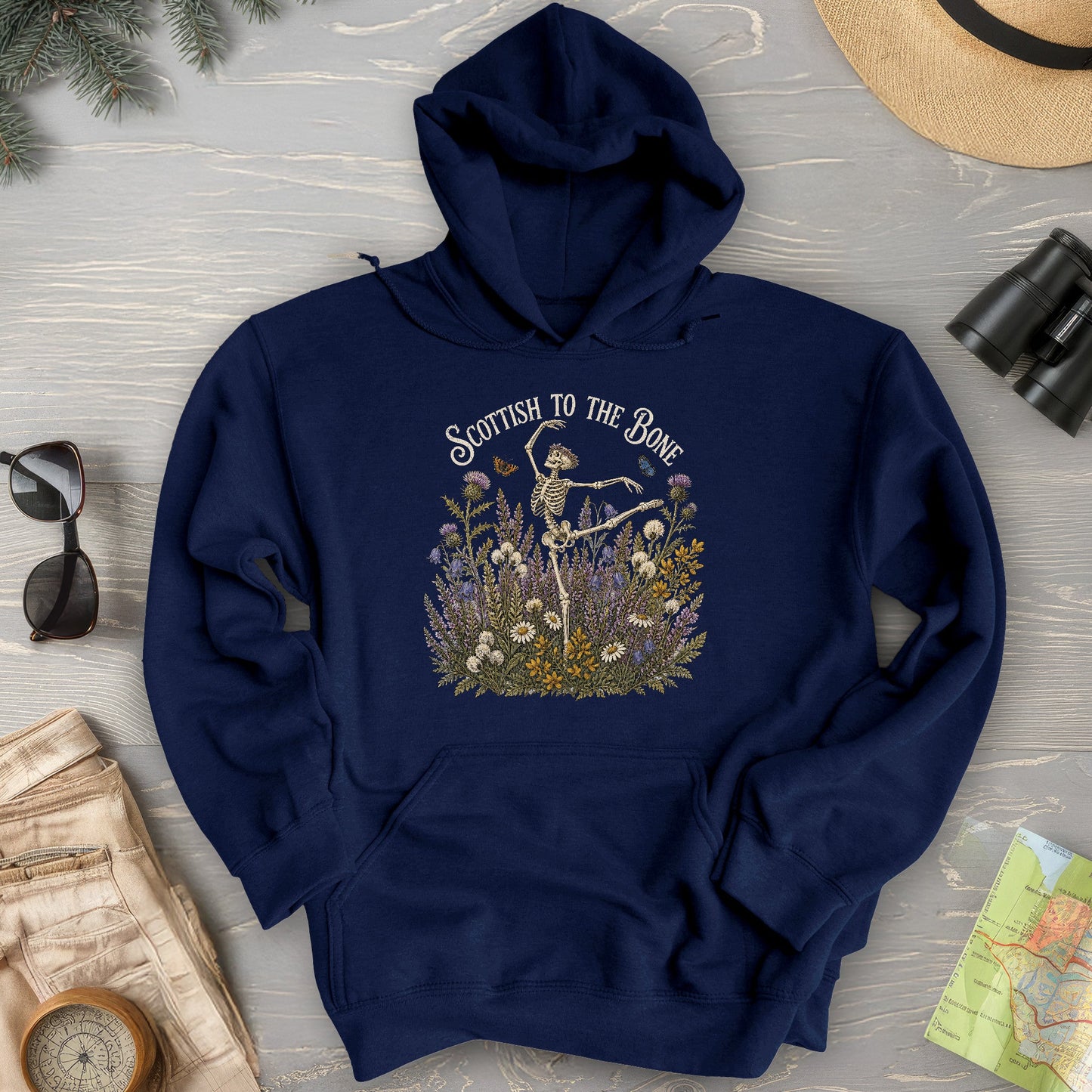 Scottish Floral Bone Hoodie