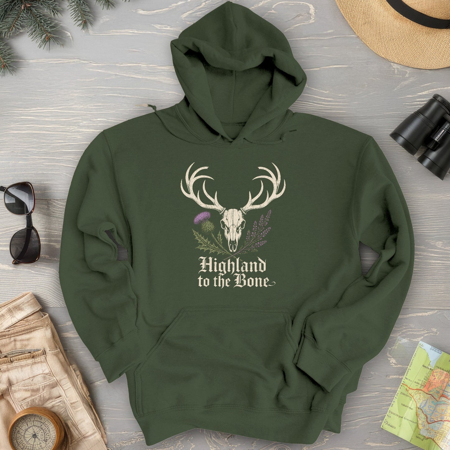 Highland Stag Skull Hoodie