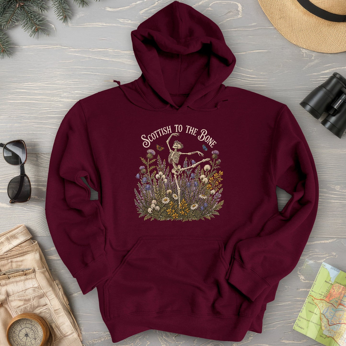 Scottish Floral Bone Hoodie