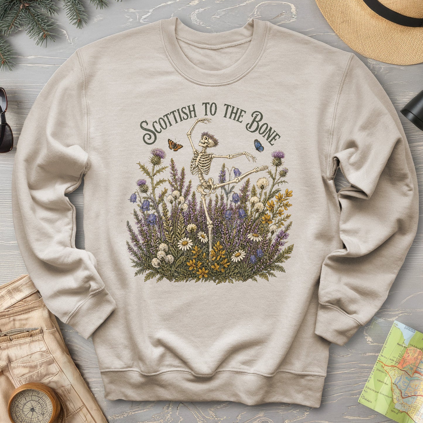 Scottish Floral Bone Sweatshirt
