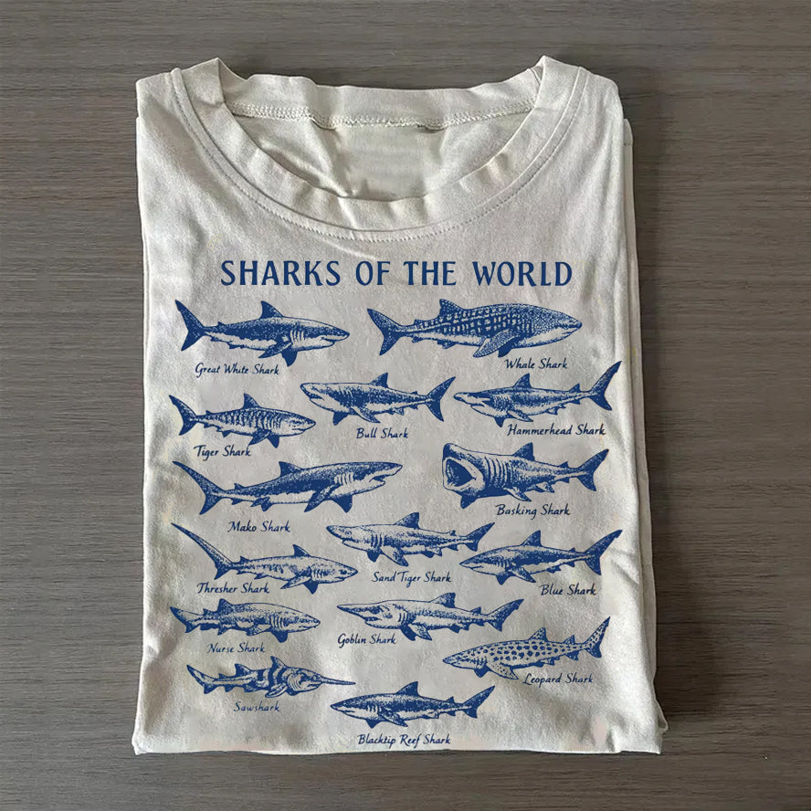 Vintage Sharks Of The World T-shirt