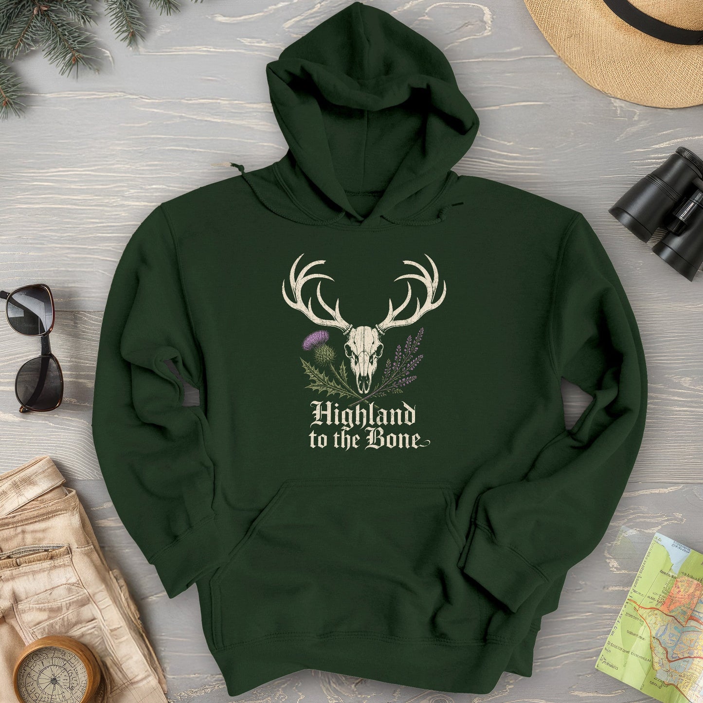 Highland Stag Skull Hoodie