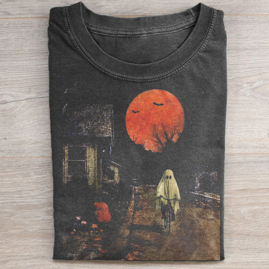 Spooky Ghost Biking T-shirt