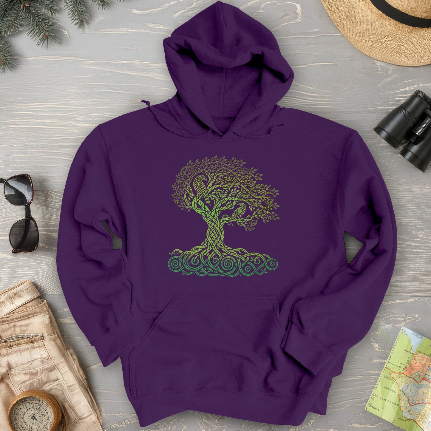 Celtic Raven Tree Hoodie