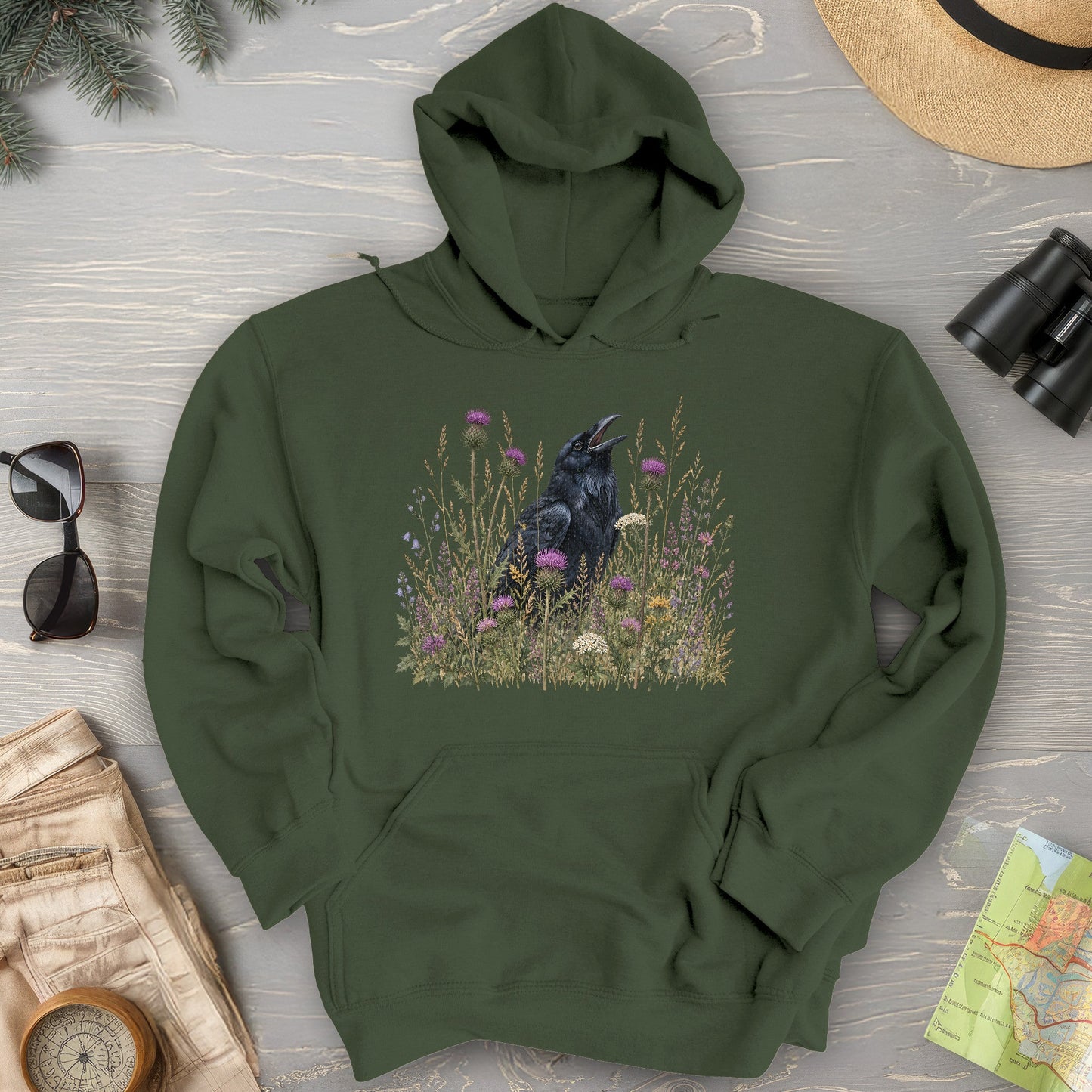 Botanical Raven Hoodie