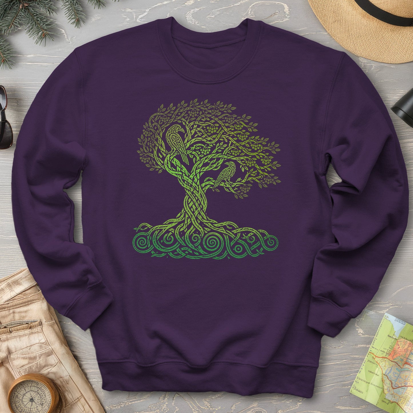 Celtic Raven Tree Sweatshirt