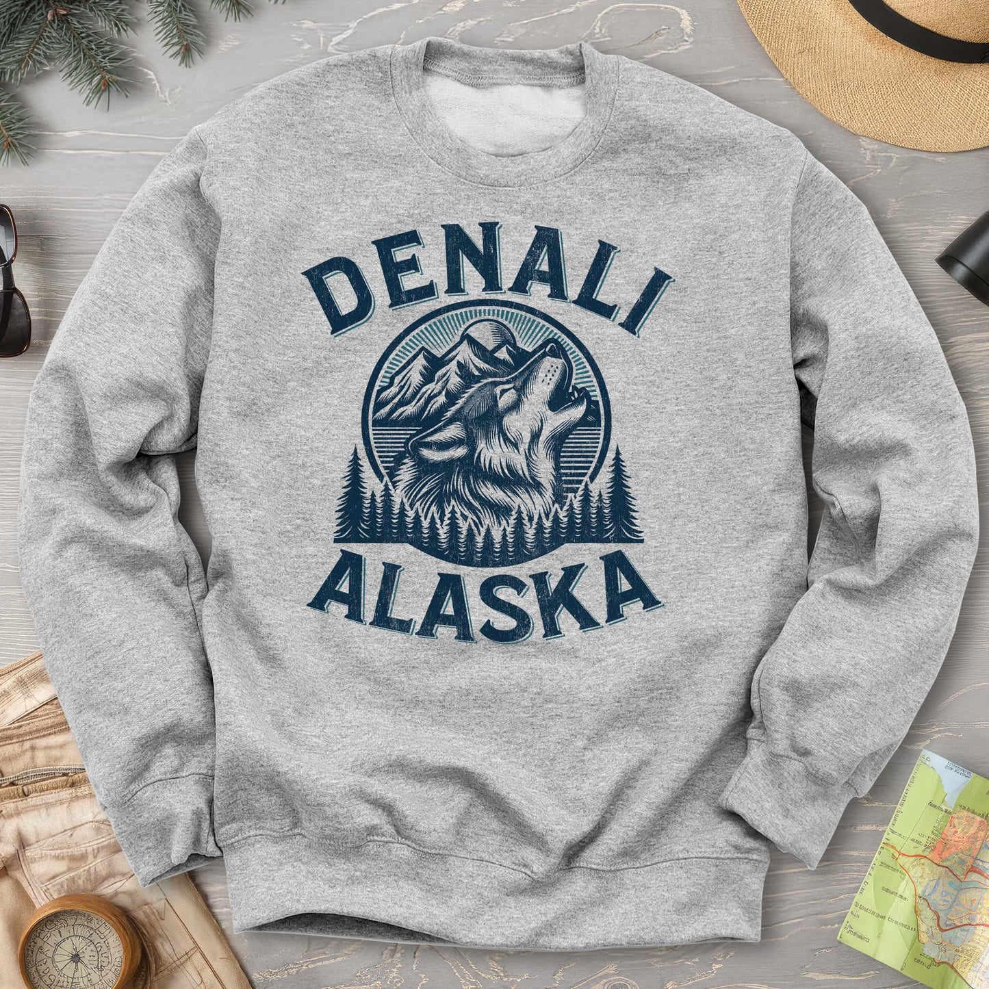 Denali National Park "Vintage Wolf" Sweatshirt