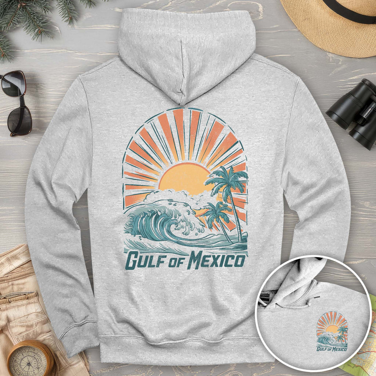 Gulf of Mexico "Sunny Vibes" Front/Back Print Hoodie