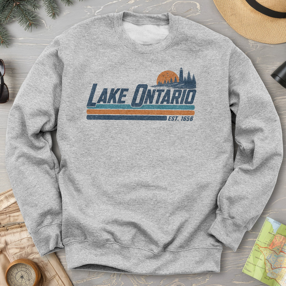 Lake Ontario Retro Stripe Sweatshirt