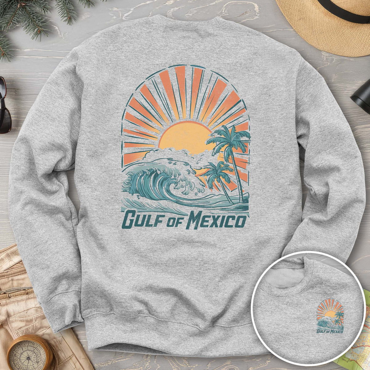 Gulf of Mexico "Sunny Vibes" Front/Back Print Sweatshirt