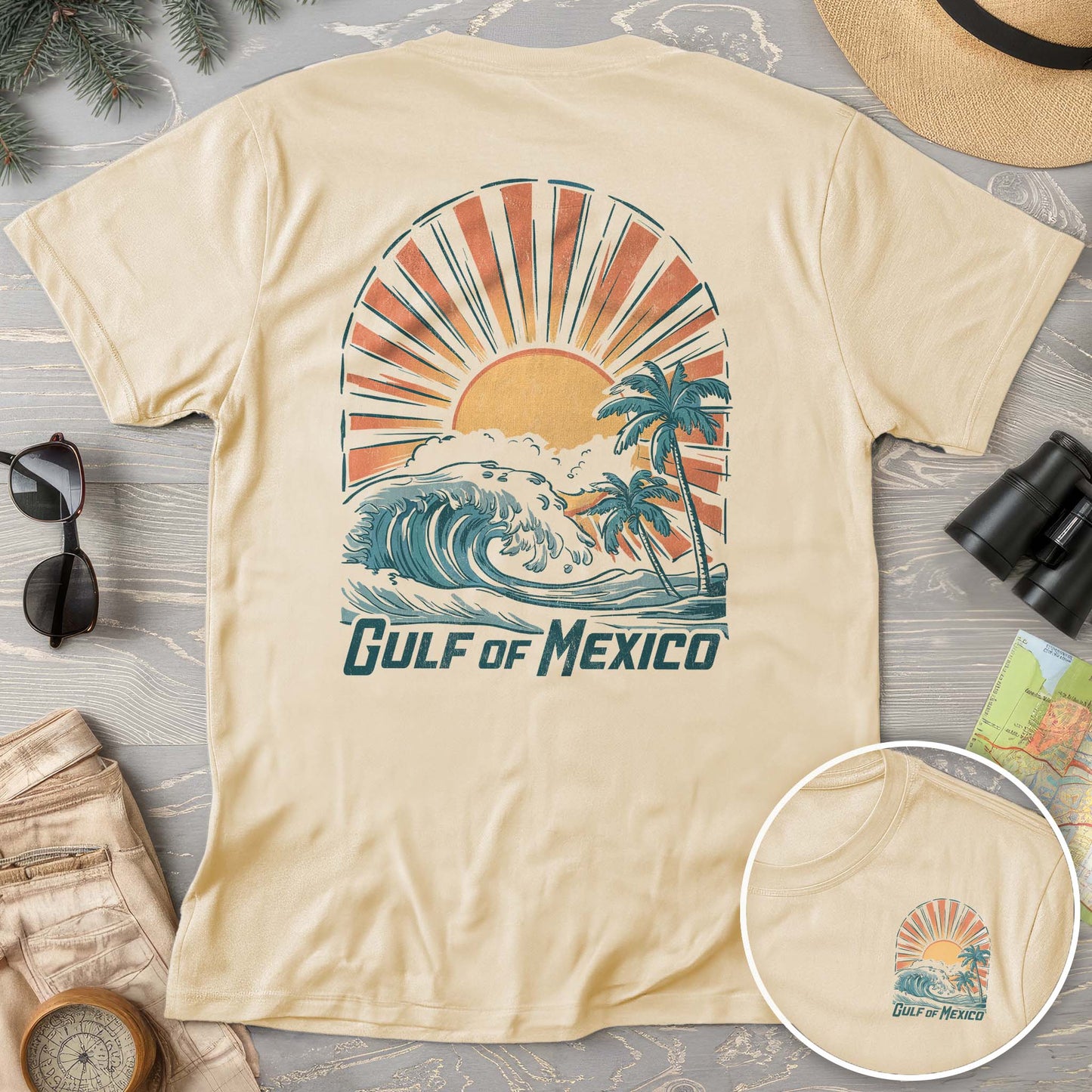 Gulf of Mexico "Sunny Vibes" Front/Back Print T-Shirt