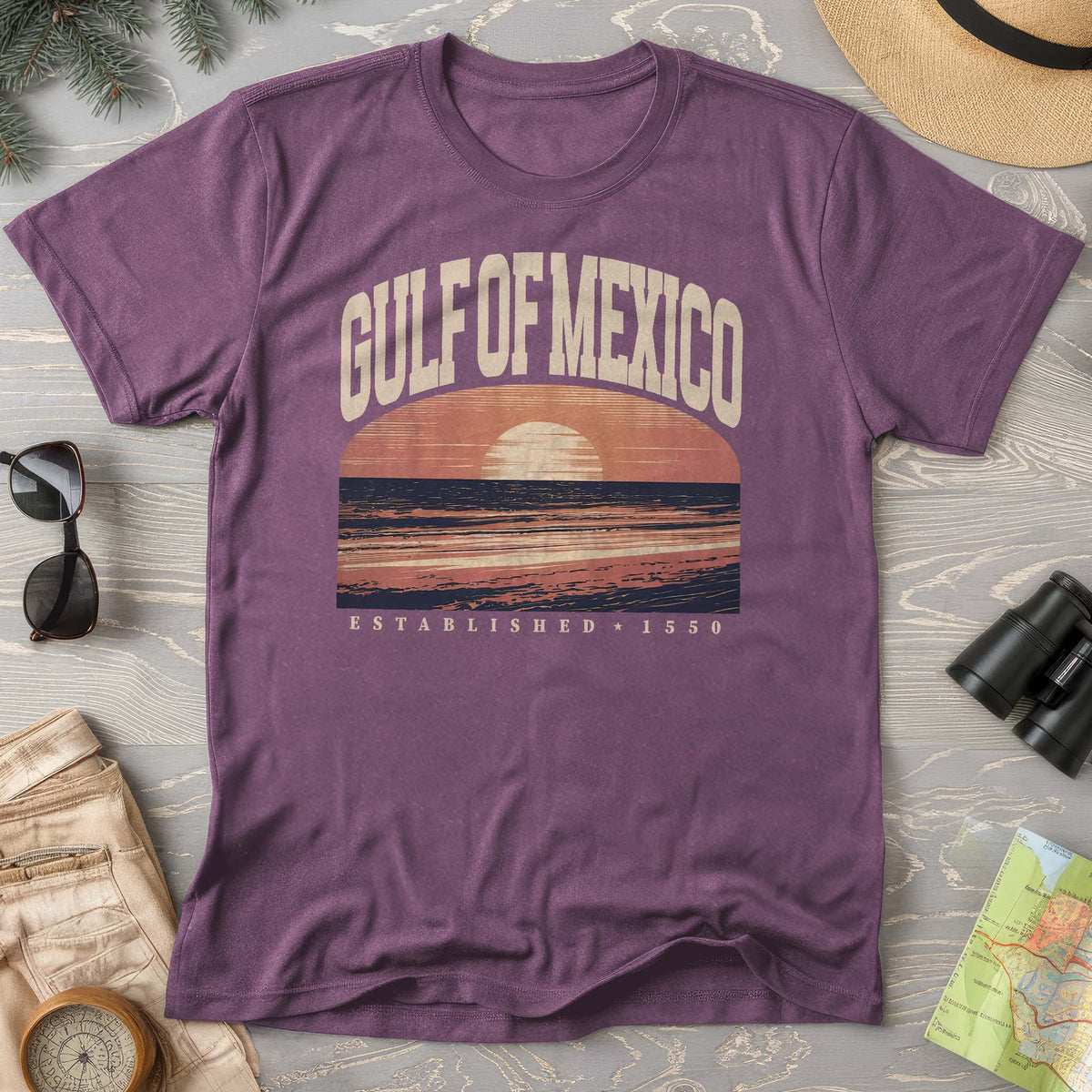 Gulf of Mexico Varsity Sunset T-Shirt