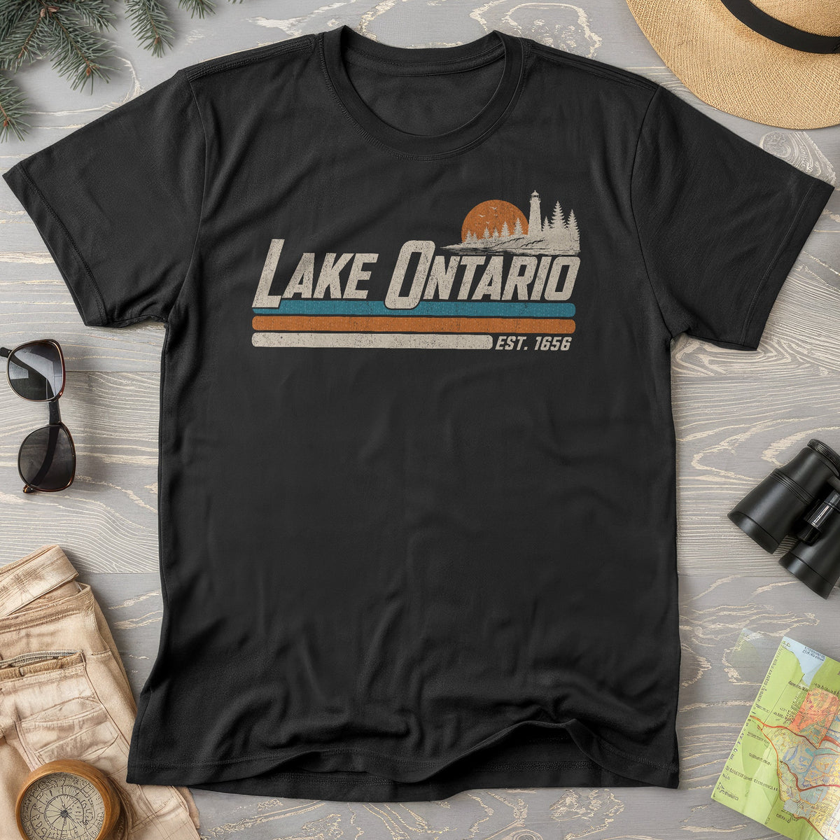 Lake Ontario Retro Stripe T-Shirt