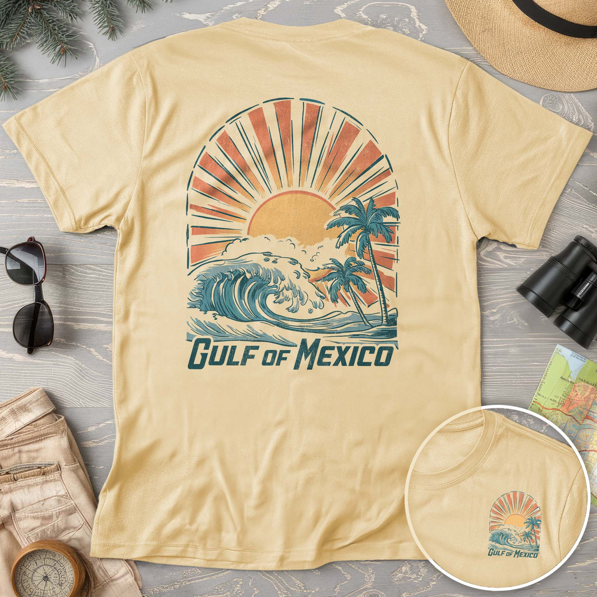 Gulf of Mexico "Sunny Vibes" Front/Back Print T-Shirt