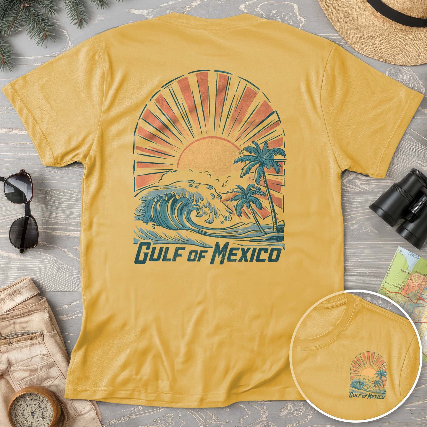 Gulf of Mexico "Sunny Vibes" Front/Back Print T-Shirt