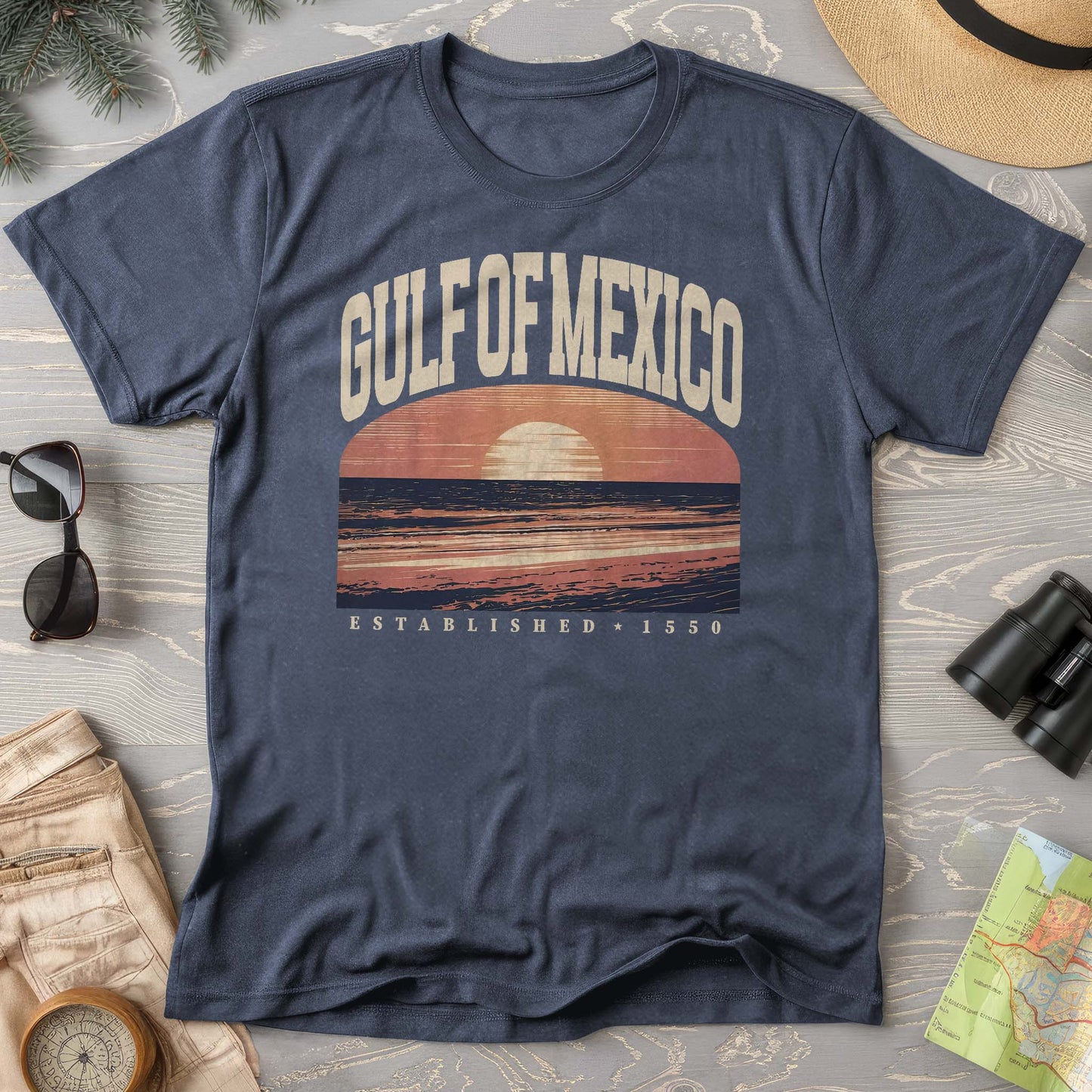 Gulf of Mexico Varsity Sunset T-Shirt