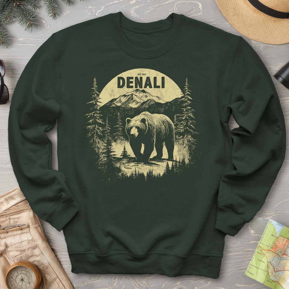 Denali National Park Grizzly Bear Sweatshirt