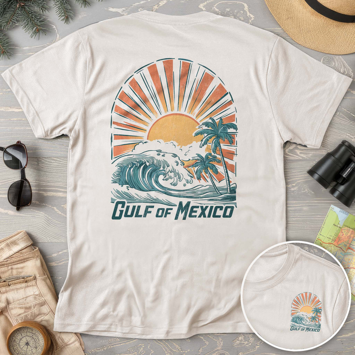 Gulf of Mexico "Sunny Vibes" Front/Back Print T-Shirt